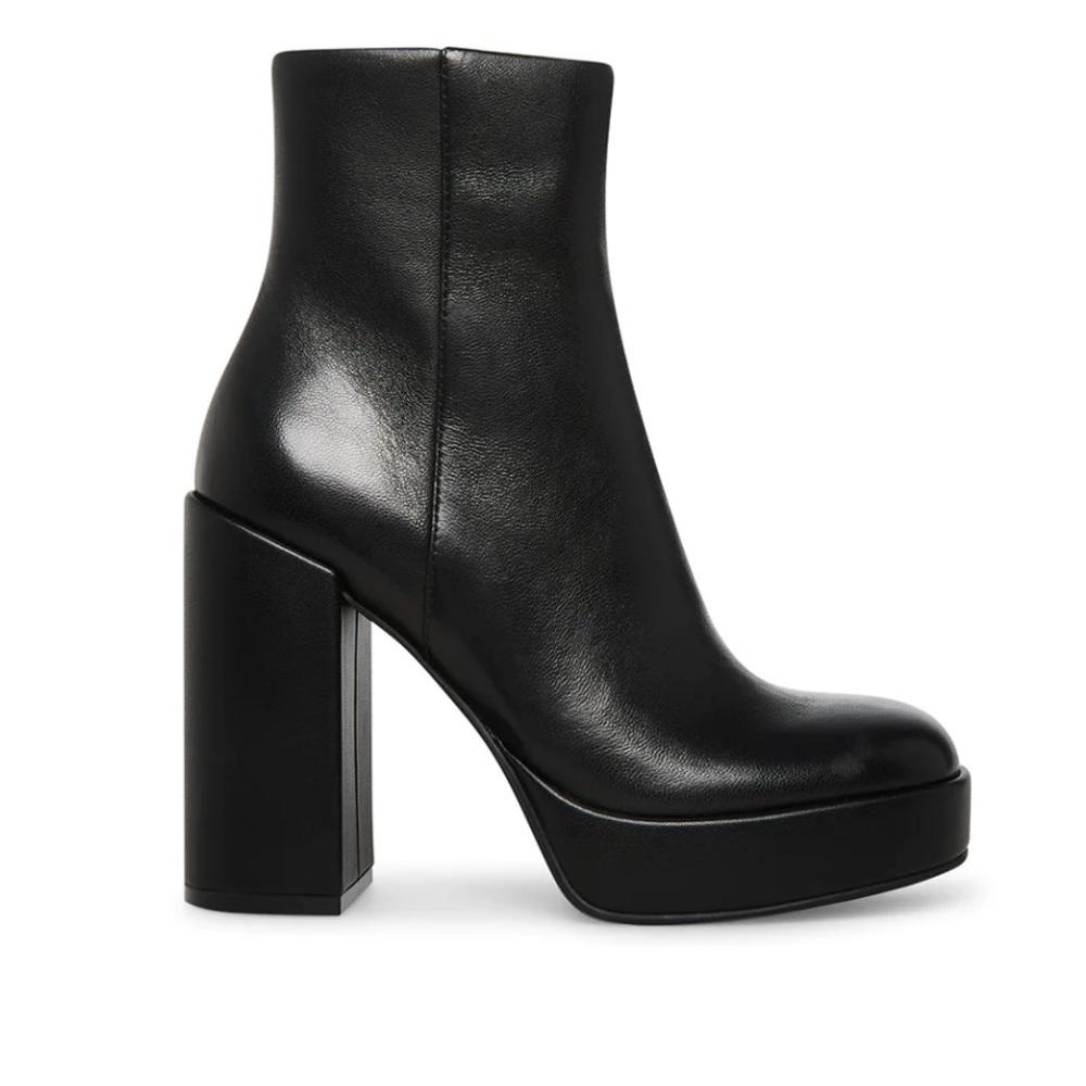 Steve Madden Zenia Black Leather Platform Boots - NEVER WORN